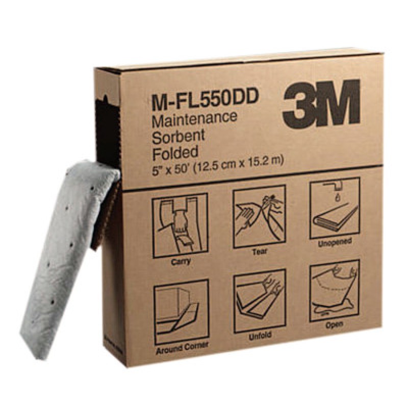 5"X50' FOLDED MAINTENANCE SORBENT 3BOXES/CASE-3M COMPANY-498-M-FL550DD
