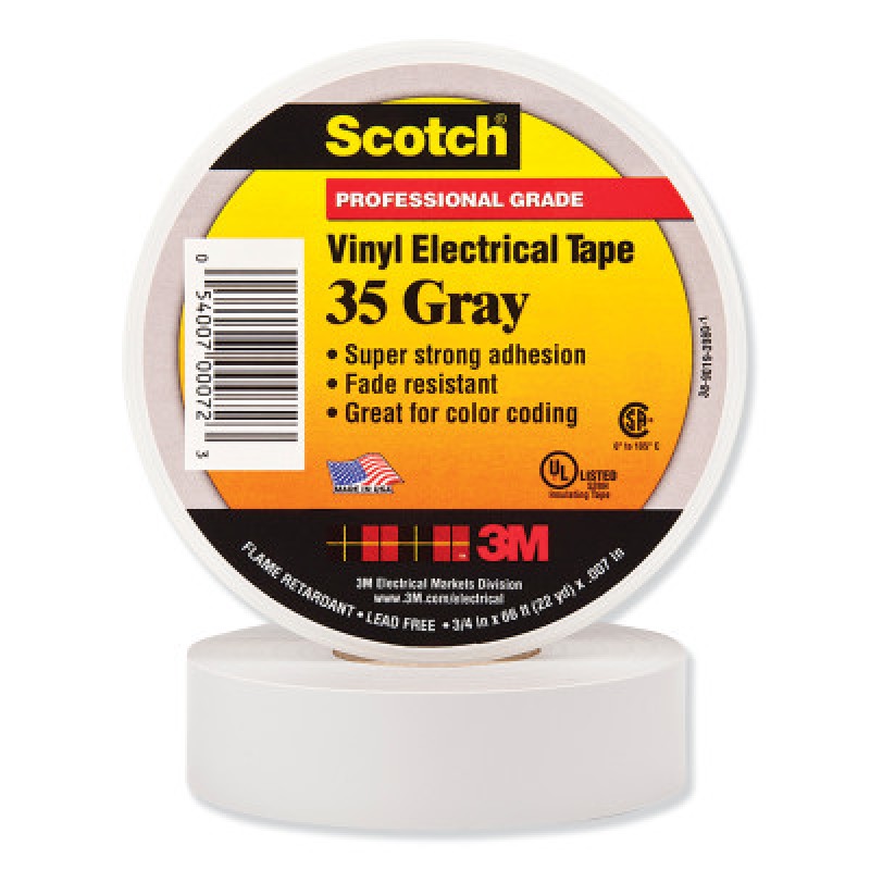 SCOTCH 35 GY 3/4 IN X 66FT VINYL CODING ELEC TP-3M COMPANY-500-000723