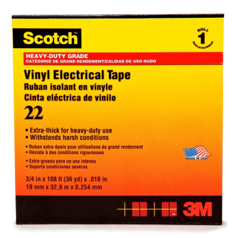 3M SCOTCH HD VINYL TAPE22 BLK 2' X 36 YD-3M COMPANY-500-100676