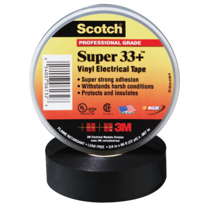 SCOTCH SUPER 33+ 3/4 INX 44 FT VINYL ELEC TAPE-3M COMPANY-500-101741