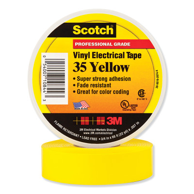 SCOTCH 35 YW 3/4 IN X 66FT VINYL ELEC TP-3M COMPANY-500-108443