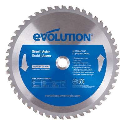 STEEL CUTTING BLADE 8"-EVOLUTION POWER-510-8BLADEMS