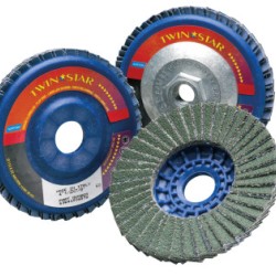 TWIN STAR 7X5/8-11 TYPE27 FLAP DISC 40 GRIT-ST GOBAIN-544-547-63642536150