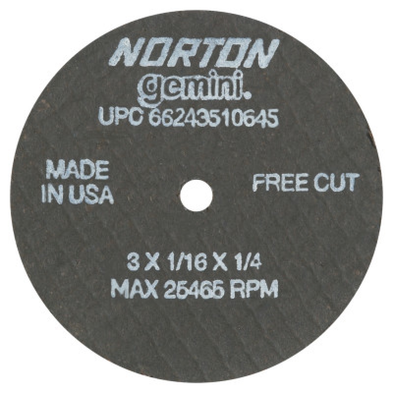 3"X1/16"X1/4" GEMINI FREE CUT CUT-OFF WHE-ST GOBAIN-544-547-66243510645