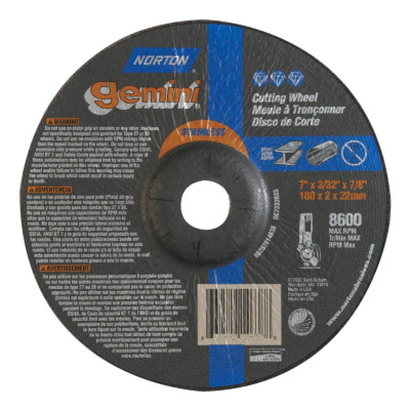 A30T-7"X3/32"X7/8"-T42 NOR-GEMINI-ST GOBAIN-544-547-66252841908