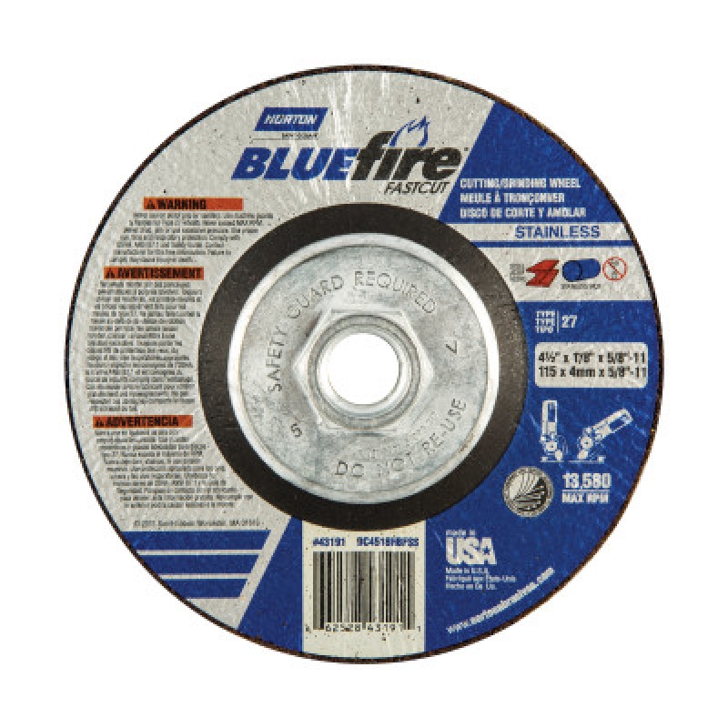 T27-4-1/2"X1/8"X5/8-11 NOR BLU F FC-ST GOBAIN-544-547-66252843191
