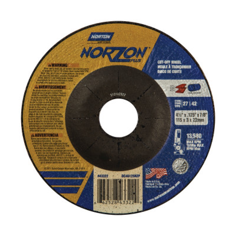 4-1/2"X.125X7/8" TAF LONG LIFE MINI-TYPE 2-ST GOBAIN-544-547-66252843322