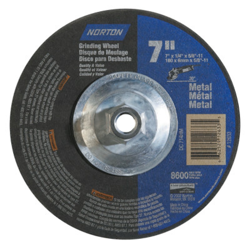 7" X 1/4" X 5/8-11 TYPE27 DEPRESSED CENTER-ST GOBAIN-544-547-66252912633