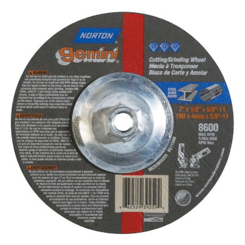 39259 7"X1/8"X5/8"-11 ALUM OX G/P NOTCHER-ST GOBAIN-544-547-66252939259