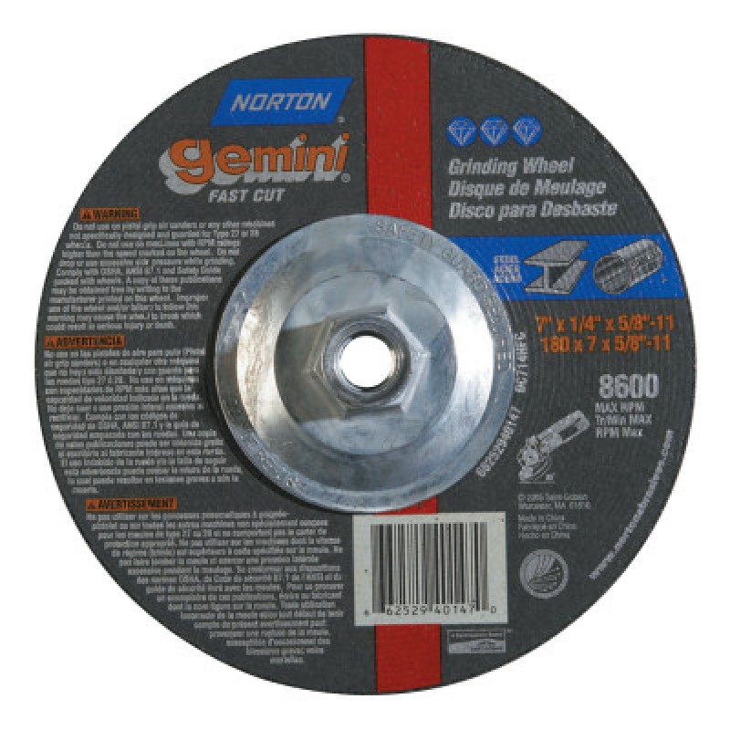 7X1/4X5/8-11 GENERAL PURPOSE RAISED HUB FASTCUT-ST GOBAIN-544-547-66252940147