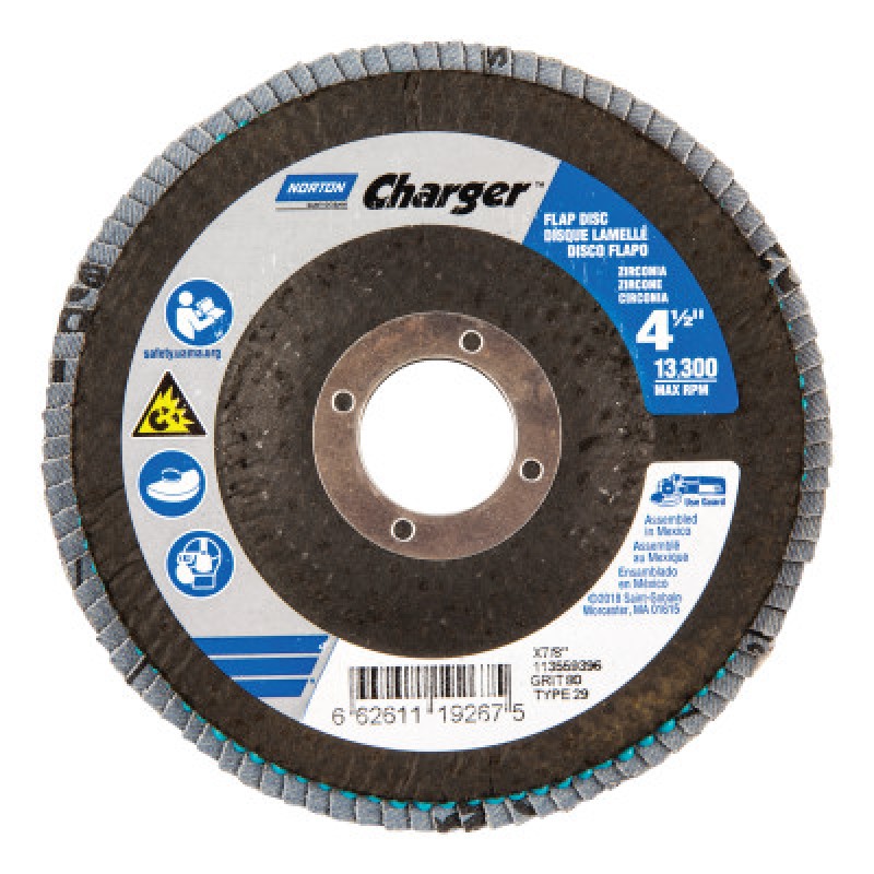 4-1/2"X7/8" 80G R822 CHARGER FLAP DISC 1-ST GOBAIN-544-547-66261119267
