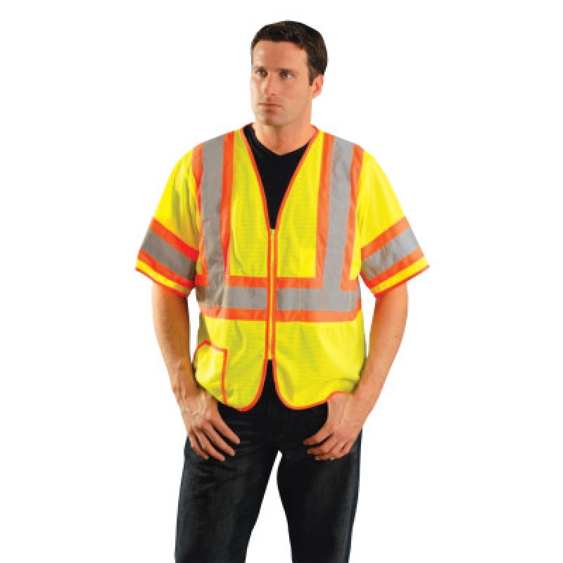 OCCULUX 2 TONE MESH VESTW/ZIPPER X-LARGE-OCCUNOMIX-561-LUX-HSCLC3Z-YXL