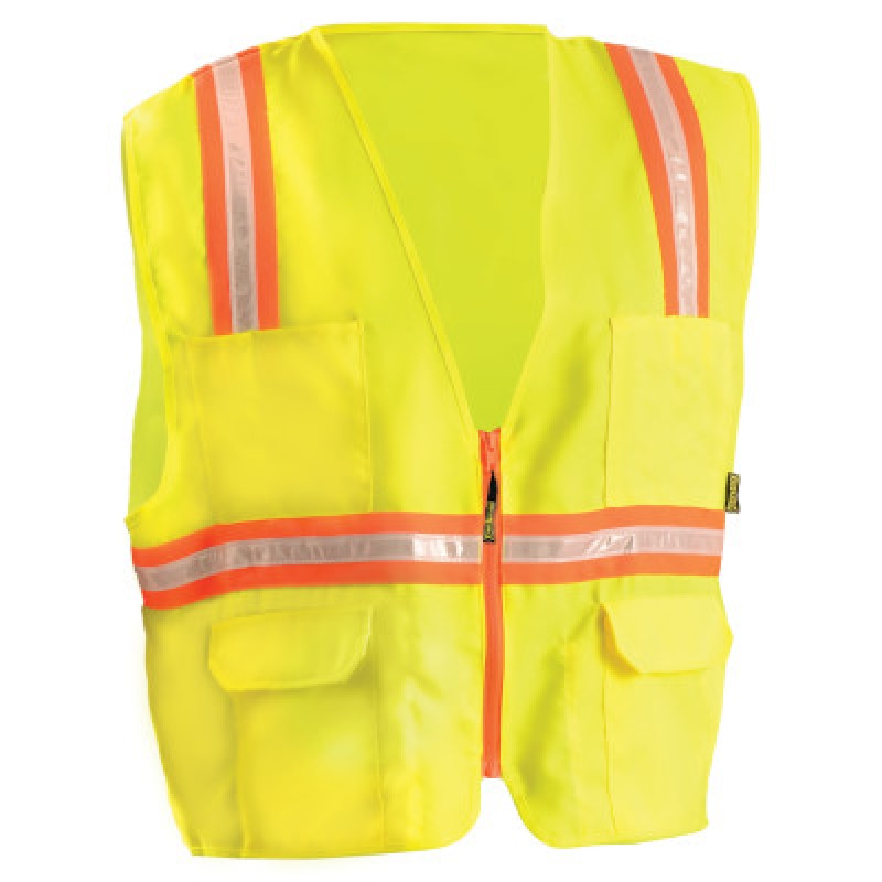NON-ANSI VEST SOLID TRIPLETRIM ZIPPER YEL XL-OCCUNOMIX-561-LUX-XTRANS-YXL