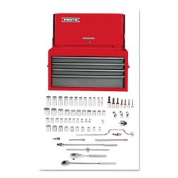 SET SKT 1/2 DR 65 PC 12PT W/44105 TOOL BOX-STANLEY-PROTO *-577-54130