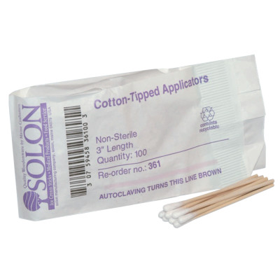 4301 3" COTTON TIPPED APPLICATORS 100/BAG 361-ACME UNITED/PAC-579-25-400