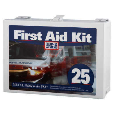 25 PERSON STEEL CONTRACTOR'S FIRST AID KIT-ACME UNITED/PAC-579-6086