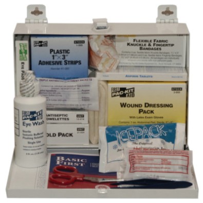 25 PERSON STEEL FIRST-AID KIT W/EYEWASH-ACME UNITED/PAC-579-6100