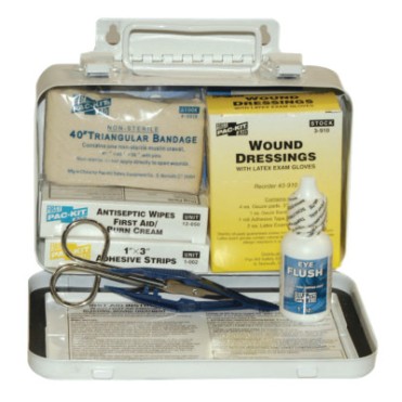10 PERSON STEEL WEATHERPROOF FIRST AID KIT-W/E-ACME UNITED/PAC-579-6400