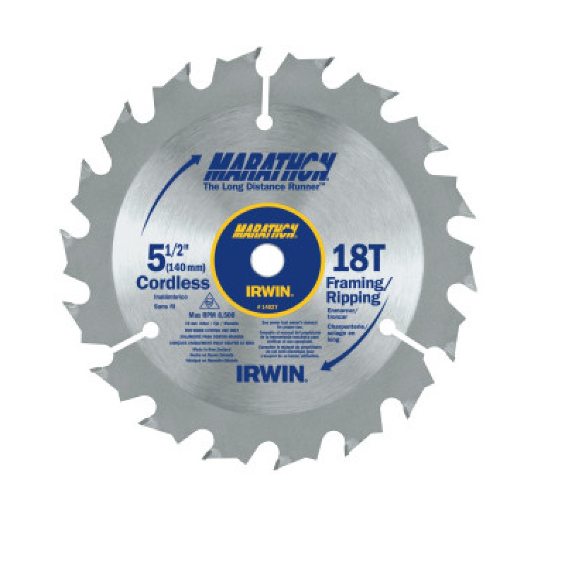 5-1/2IN 18T FRAMING/RIPPING 10MM ARBOR - CARDED-IRWIN INDUSTRIA-585-14027