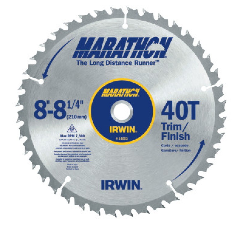 8IN - 8-1/4IN X 40T TRIM/FINISH UNIVERSAL ARBOR-IRWIN INDUSTRIA-585-14053