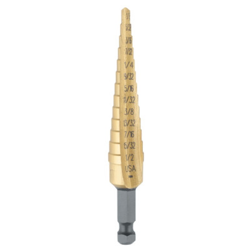 UNIBIT-1T 1/8"-1/2" STEPDRILL TIN-IRWIN INDUSTRIA-585-15101