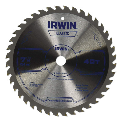 7-1/4" X 40T SAW BLADE BULK-IRWIN INDUSTRIA-585-25230