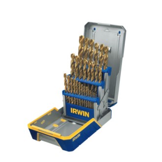 29 PIECE DRILL BIT INDUSTRIAL SET CASE TI-N COAT-IRWIN INDUSTRIA-585-3018003