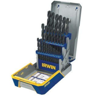 29 PIECE DRILL BIT INDUSTRIAL SET CASE BLK OXIDE-IRWIN INDUSTRIA-585-3018004