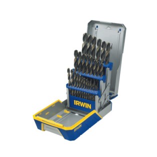 29 PIECE DRILL BIT SET W/CASE BLACK & GOLD OXIDE-IRWIN INDUSTRIA-585-3018005
