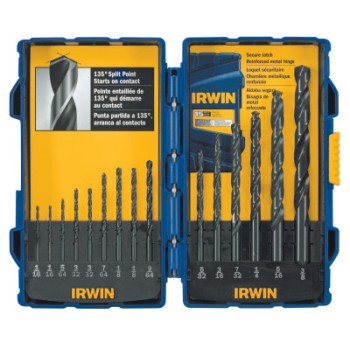 15 PIECE BLACK OXIDE DRILL BIT SET-IRWIN INDUSTRIA-585-314015