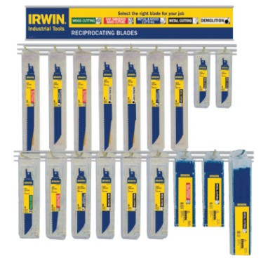 36 PIECE RECIPROCATING SAW BLADE MERCHANDISER-IRWIN INDUSTRIA-585-372002M