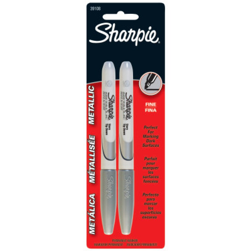 SHARPIE METALLIC SILVER2 CT FINE TIP MARKER-SANFORD LP-652-39108PP