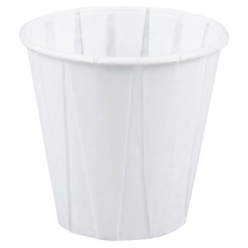 3.5OZ WHITE PAPER PLEATDDRINKING CUP-ESSENDANT-597-W450F