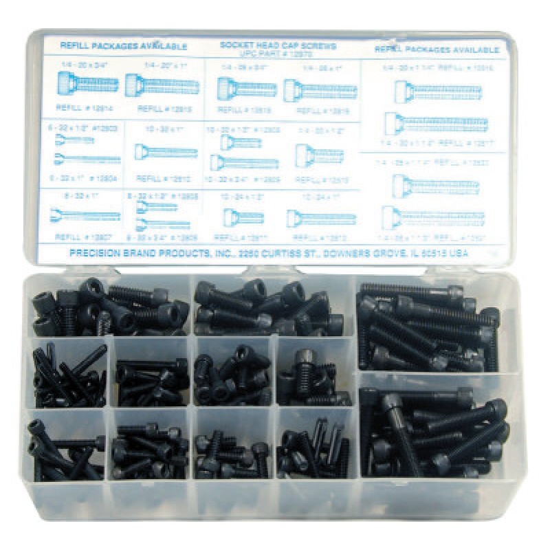 190-PC SOCKET HEAD CAP SCREW ASSORT.-PRECISION *605-605-12970