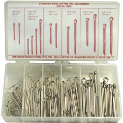 STAINLESS STEEL COTTER PIN ASSORTMENT 124 PIECES-PRECISION *605-605-12995