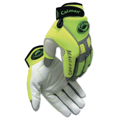 MECH GLV HI-VIS GOAT GRAIN PALM-PROTECTIVE INDU-607-2980-L