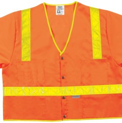 LUM. CLASS III POLY FLUORESCENT SAFETY VEST ORNG-MCR SAFETY-611-CL3SOVX2