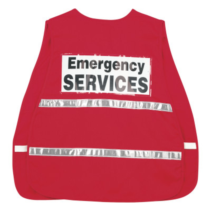 POLY- COTTON SAFETY VEST- 21" X 48"- RED-MCR SAFETY-611-ICV204