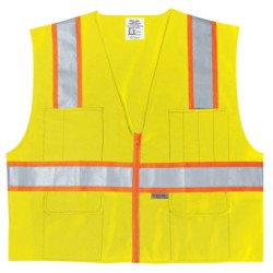 CLASS 2 POLY SAFETY VEST3 ORG/SILV-MCR SAFETY-611-SURVLL