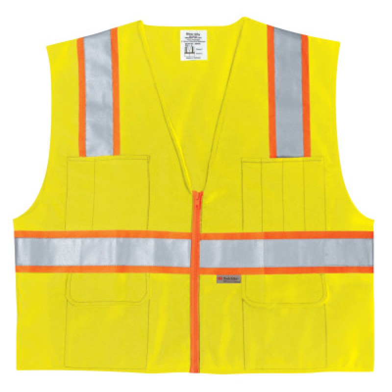 CLASS 2 POLY SAFETY VEST3 ORG/SILV-MCR SAFETY-611-SURVLX3