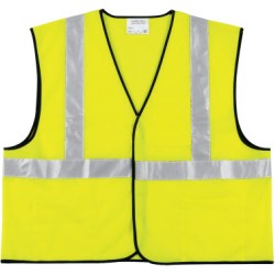 CLASS II SOLID POLY FLUORESCENT LIME SAFETY VEST-MCR SAFETY-611-VCL2SLL