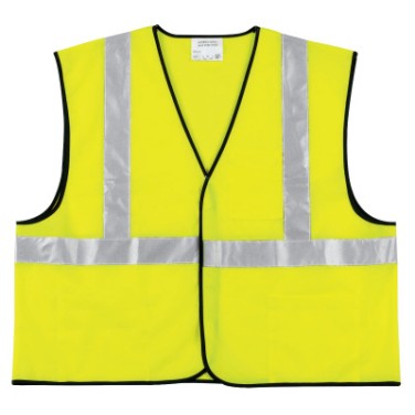 CLASS II SOLID POLY FLUORESCENT LIME SAFETY VEST-MCR SAFETY-611-VCL2SLL