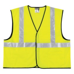 CLASS II SOLID POLY FLUORESCENT LIME SAFETY VEST-MCR SAFETY-611-VCL2SLX2