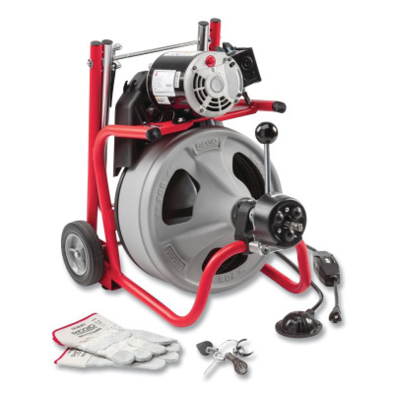 K-400 DRAIN CLEANING MACHINE W/ 1/2"X75' CABLE-RIDGID TOOL*632-632-27013