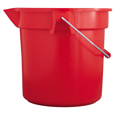 10 QT BRUTE BUCKET ROUND10-1/2" DIA-RUBBERMAID*640*-640-FG296300RED