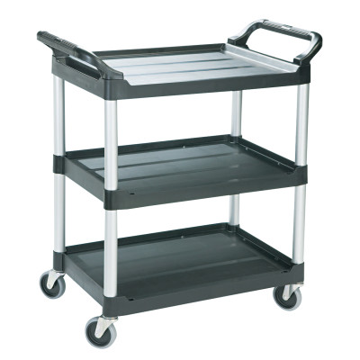 UTITLIY/SERVICE CART BLACK 33-5/8"L X 18-5/8"W X-RUBBERMAID*640*-640-FG342488BLA