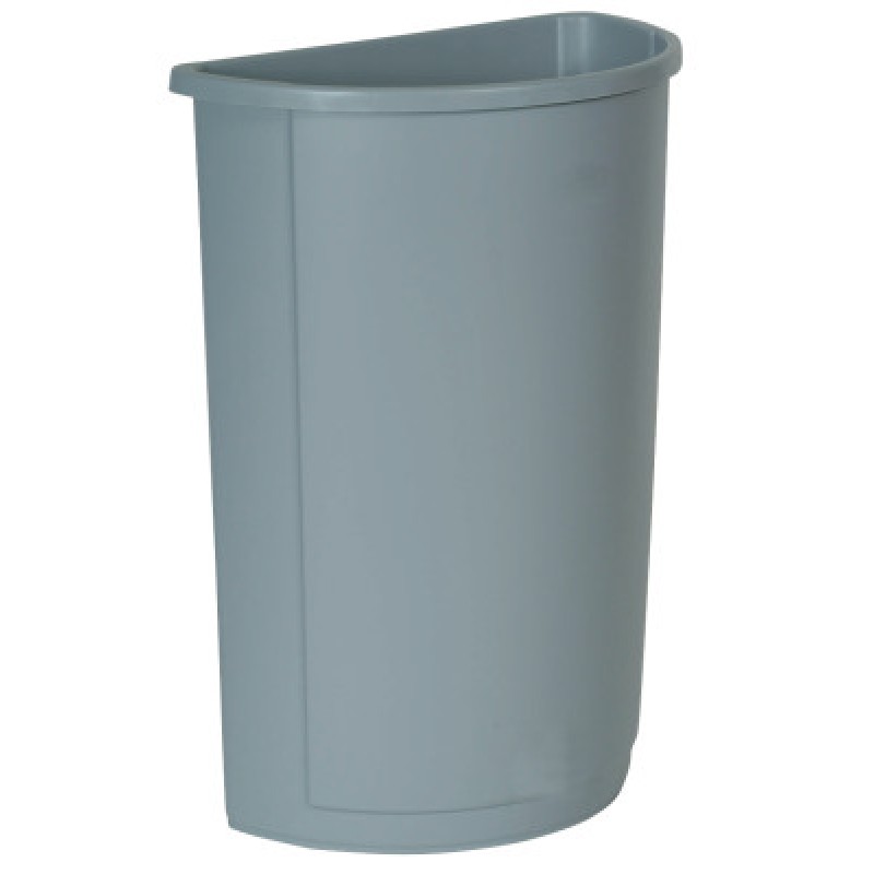 21GAL WASTE RECEPTACLE GRAY HALF ROUND-RUBBERMAID*640*-640-FG352000GRAY
