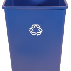 35 GALLON SQUARE RECYCLING CONTAINER-RUBBERMAID*640*-640-FG395873BLUE