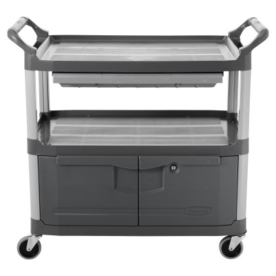 300LB. CAP. X-TRA INSTRUMENT CART-W/LOCK-RUBBERMAID*640*-640-FG409400GRAY