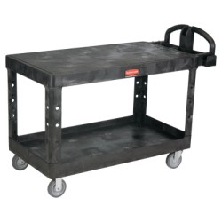 HD FLAT 2 SHELF UTILITYCART LARGE-RUBBERMAID*640*-640-FG454500BLA